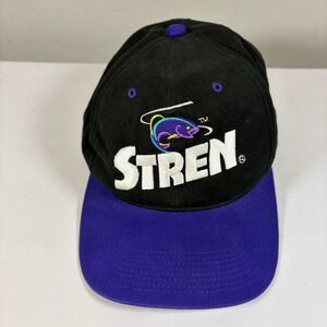 Vintage Stren Fishing Snapback Hat Black Purple OC‎ Sports Embroidered Fish Cap